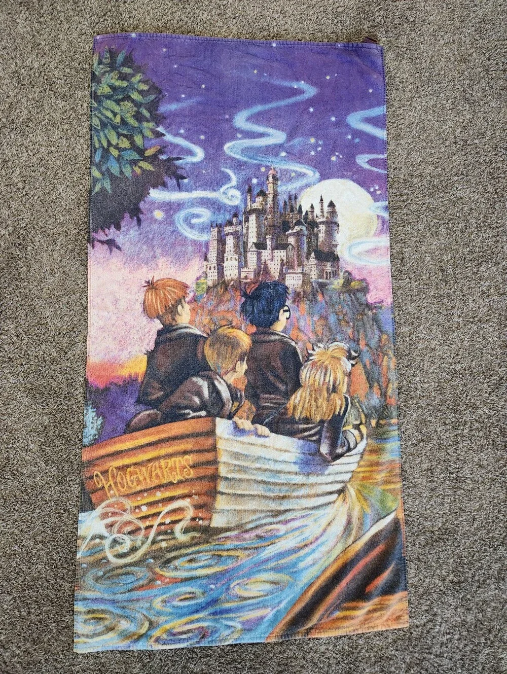 Vintage Harry Potter Arriving at Hogwarts Beach Towel 2000 53X27